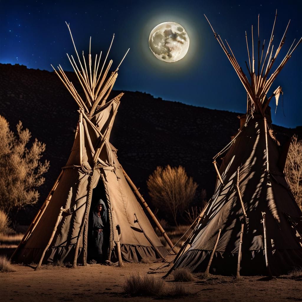 Skinwalker Stares from Desert Native American Village