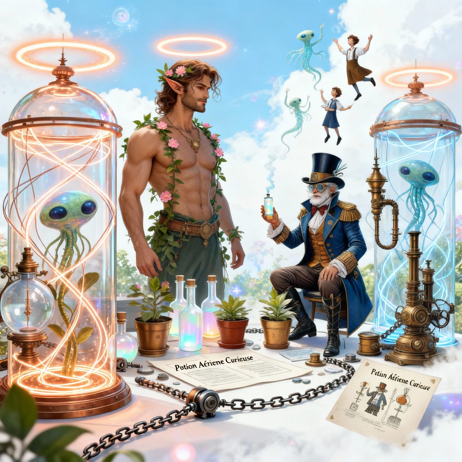 Magical High-Tech Greenhouse with Glowing Plants