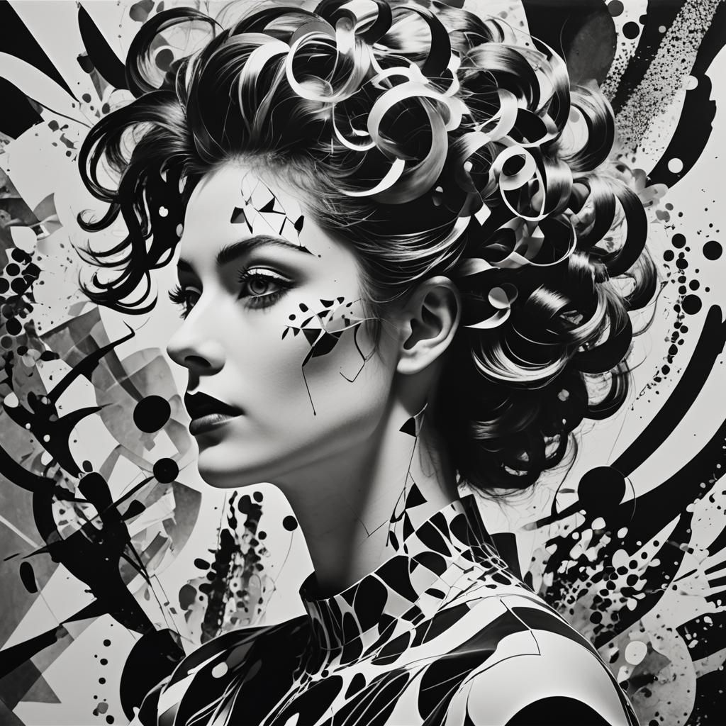 Abstract Dada Photogram with Flamboyant Character