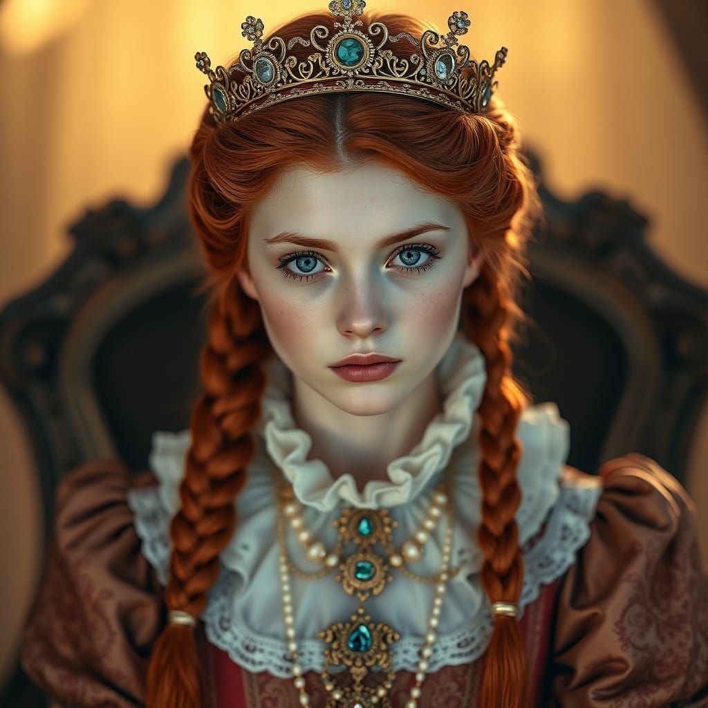 Regal Redheaded Beauty in Victorian Splendor