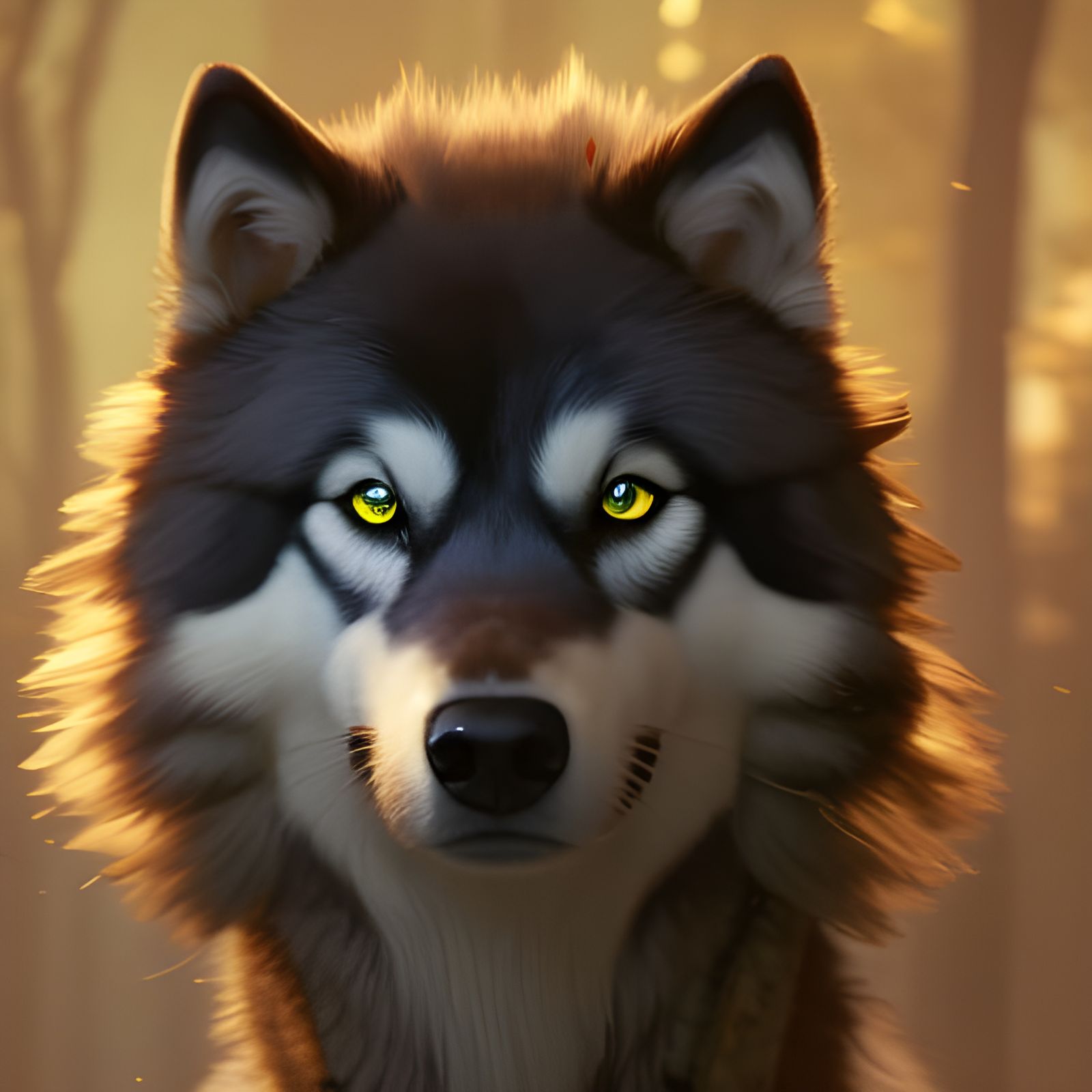 Malamute Smile Concept Art in the Style of Alphonse Mucha