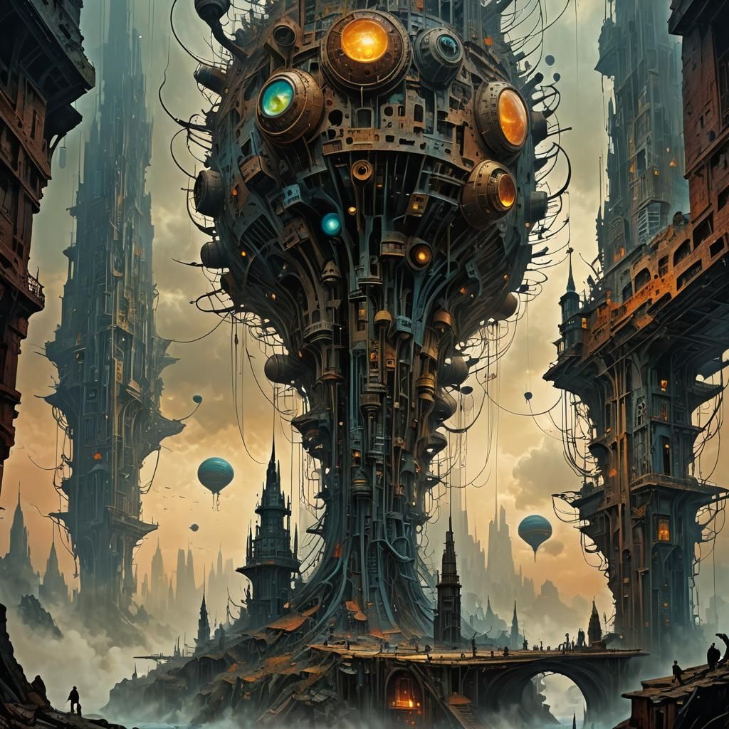 Futuristic Dystopian Sci-Fi Masterpiece in 3D