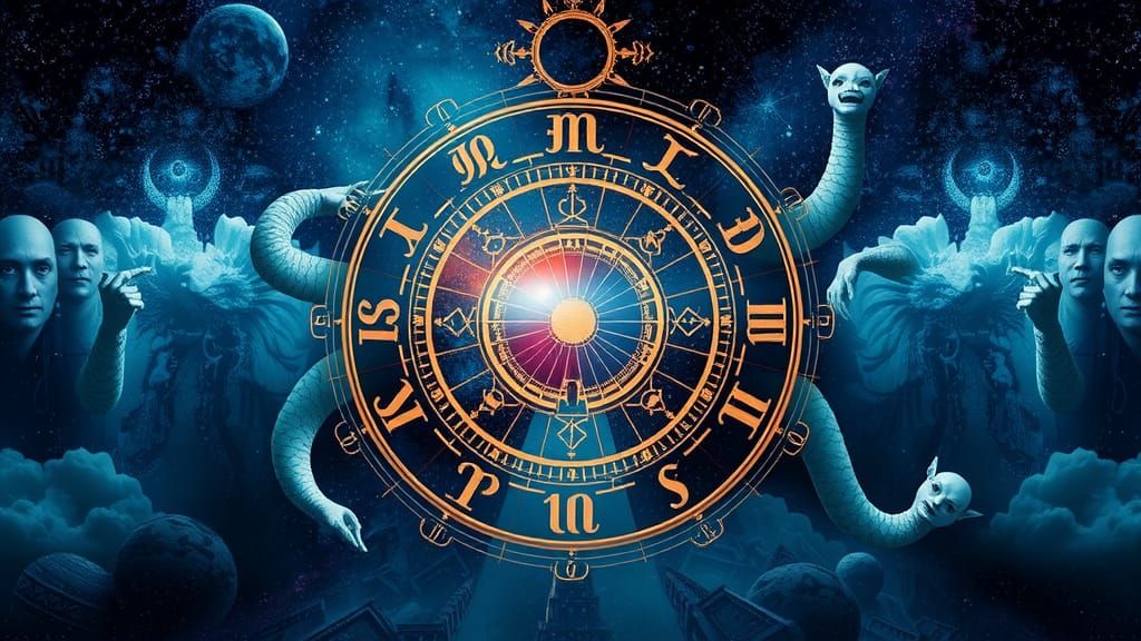 Create a Chinese Zodiaca, magnum opus with the theme of an occult astrology wheel