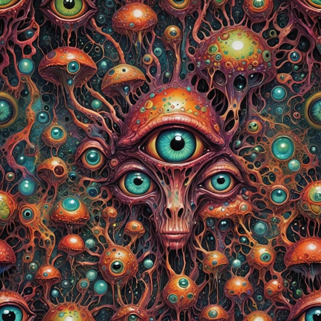 Psychedelic Alien Entity in Hyper-Realism