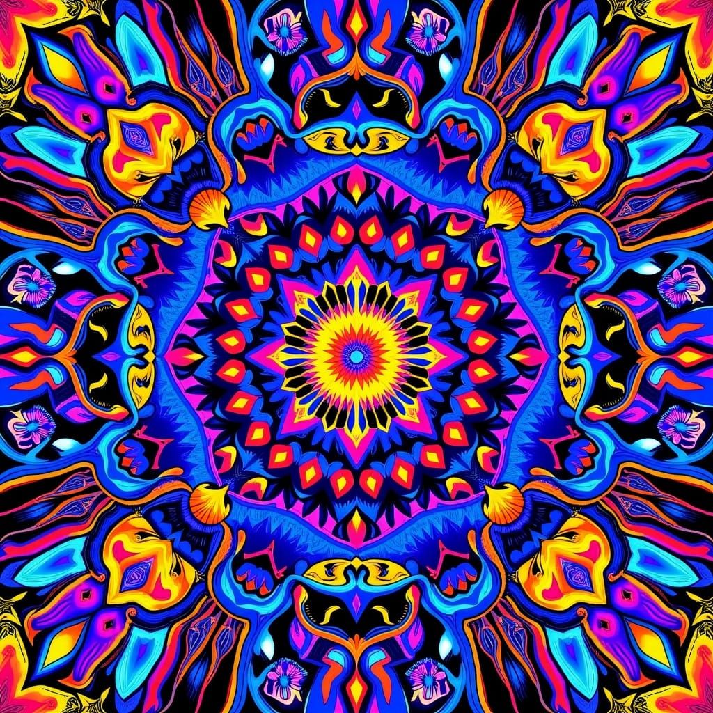 Kaleidoscopic Starburst Symmetry in Deep Space Colors