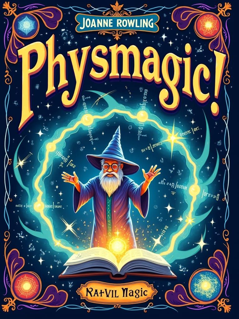 Physmagic! Textbook Cover with Wizard and Formulas