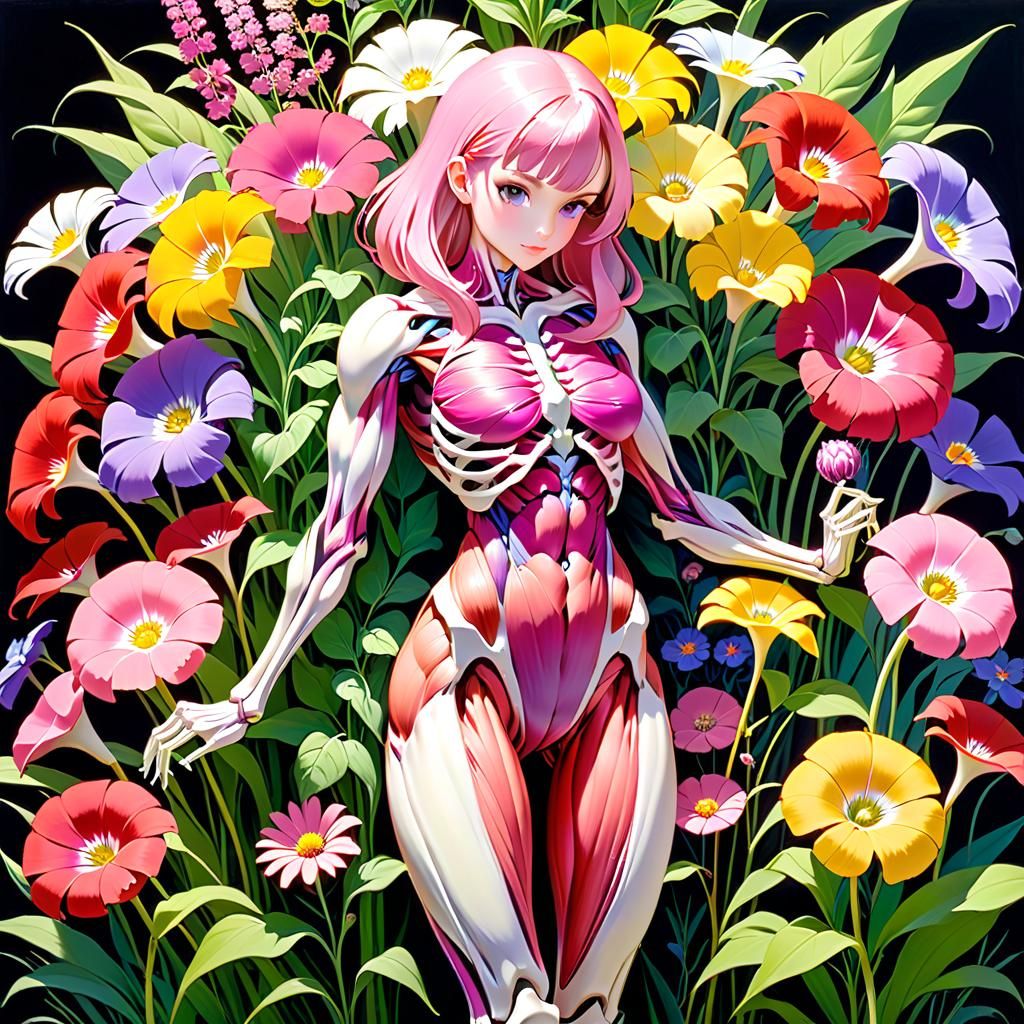 Wildflower Plant Spirit in Anatomical Oil Painting