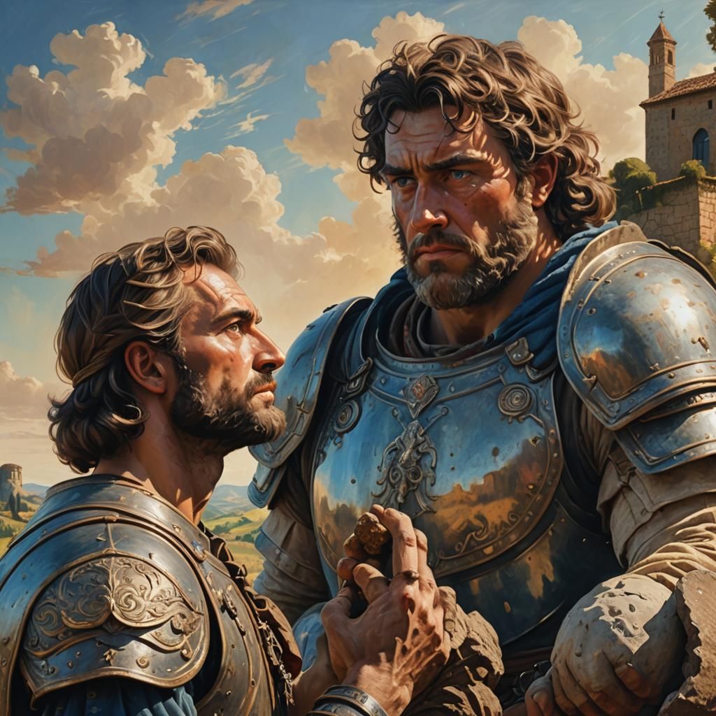 David and Goliath in 18th Century Oil Painting