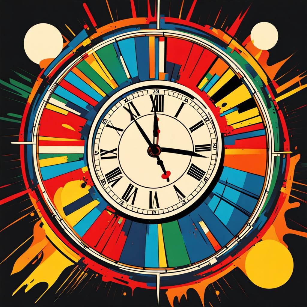 Burning Clock: Pop Art in Bauhaus Style