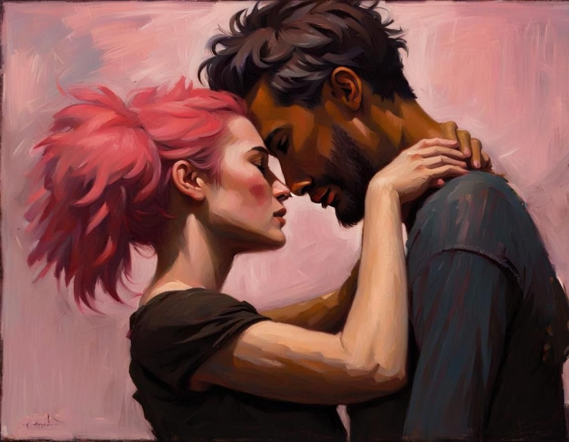 Pale Pink Abstract Painting by Aaron Westerberg