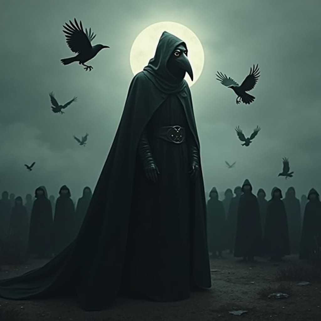 Ominous Plague Doctor in Dark Mystical Style