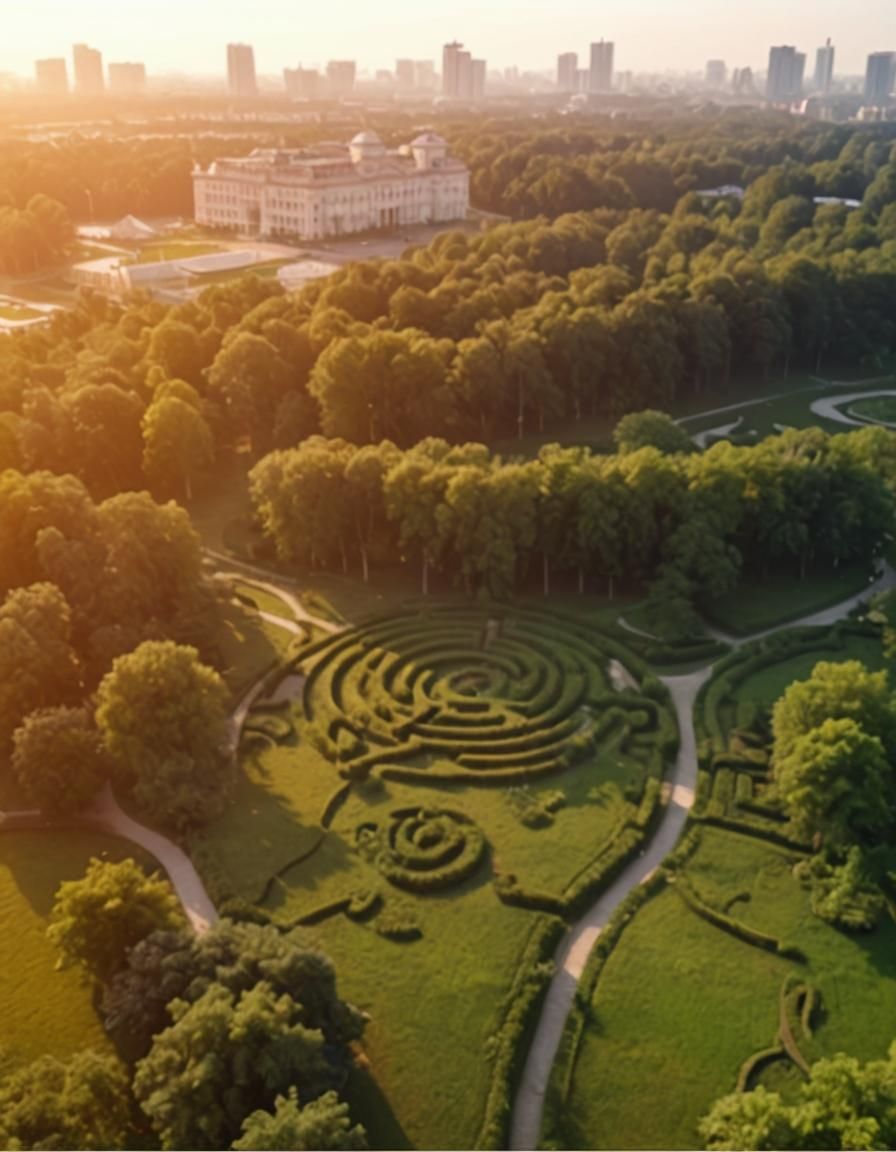 Green Labyrinth Park: Bird's-Eye View