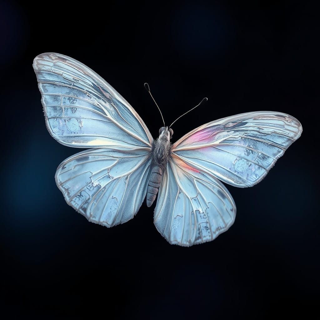 Whimsical Butterfly in a Dark, Dreamlike Realm