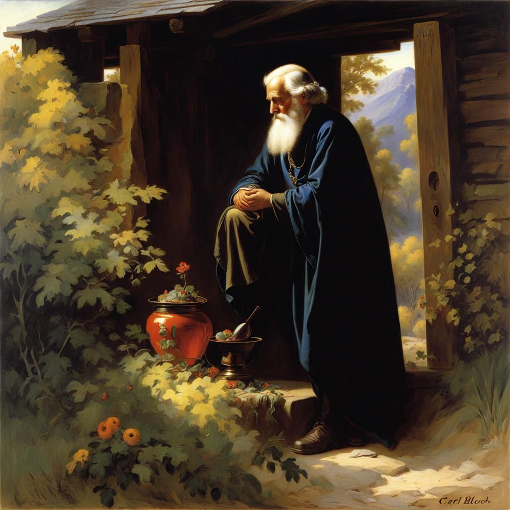 Biblical Scene in Style of Historical Painting