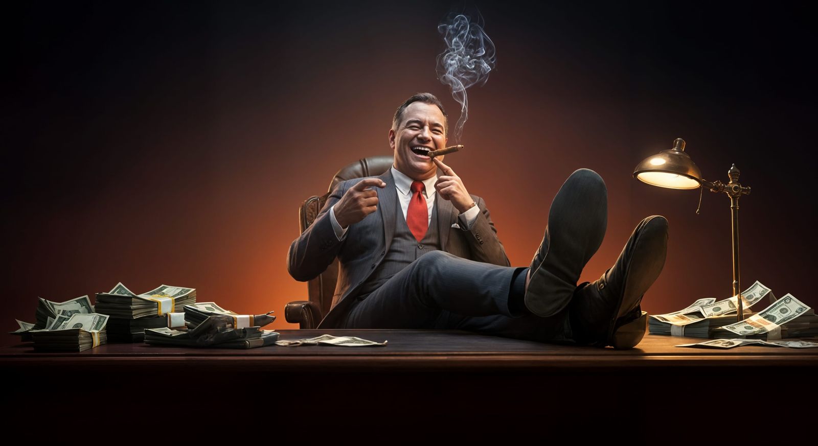 Corrupt Politician Exposed in Hyperrealistic Splash Art