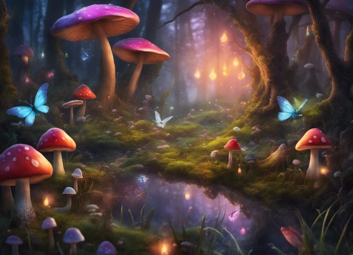 Vibrant Fairy Party in Dewy Marshland