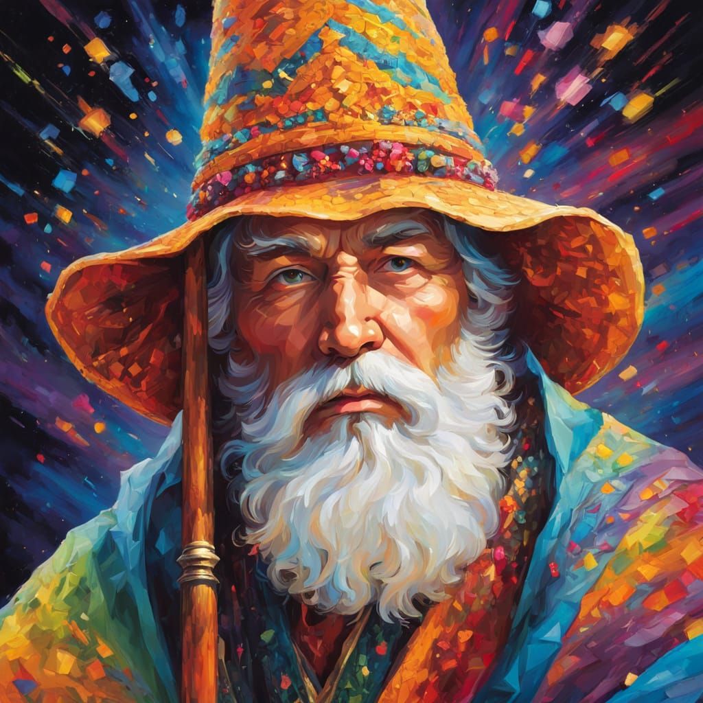 Radiant Wizard in Impressionist Style