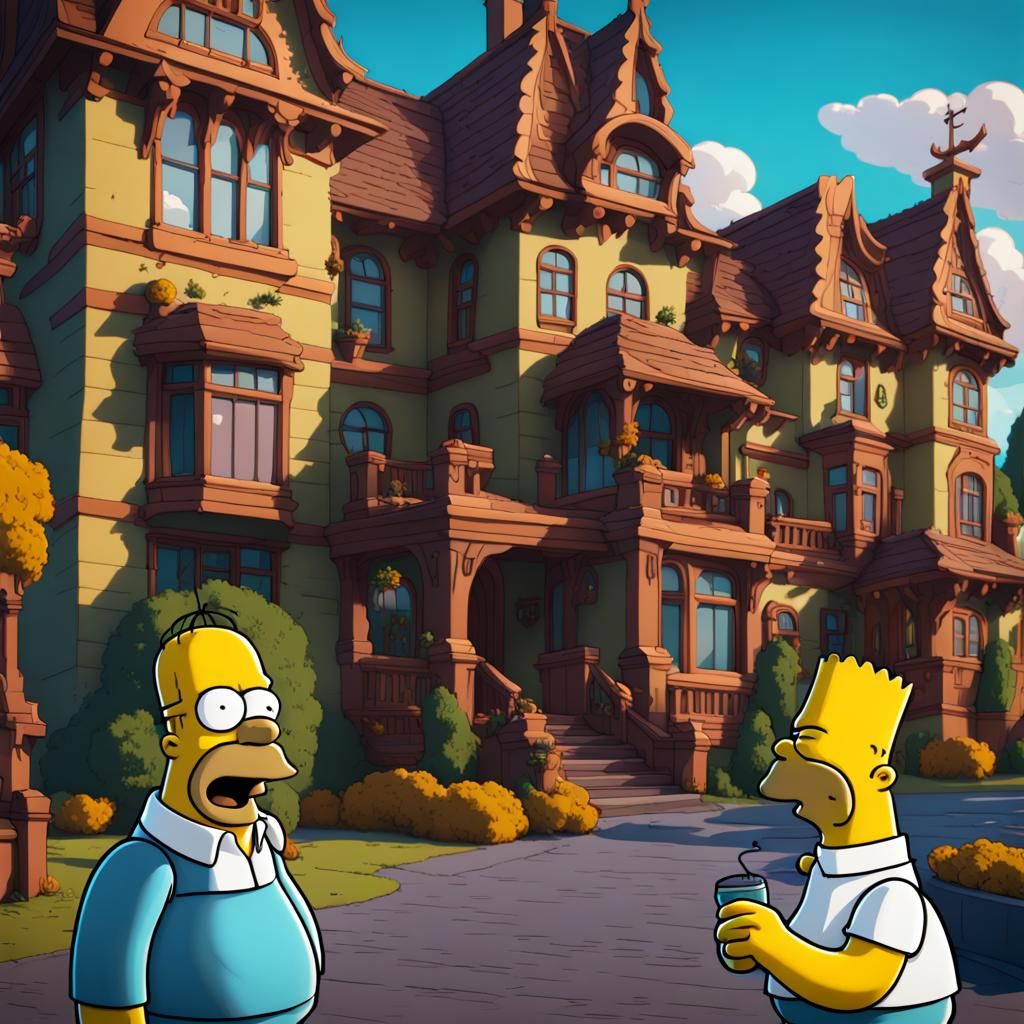 The Simpsons: Detailed Matte Painting in 8K