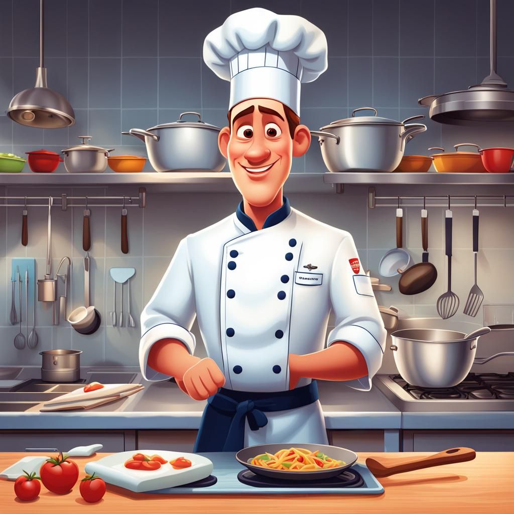 Disney Pixar Chef Prepares Delicious Meal