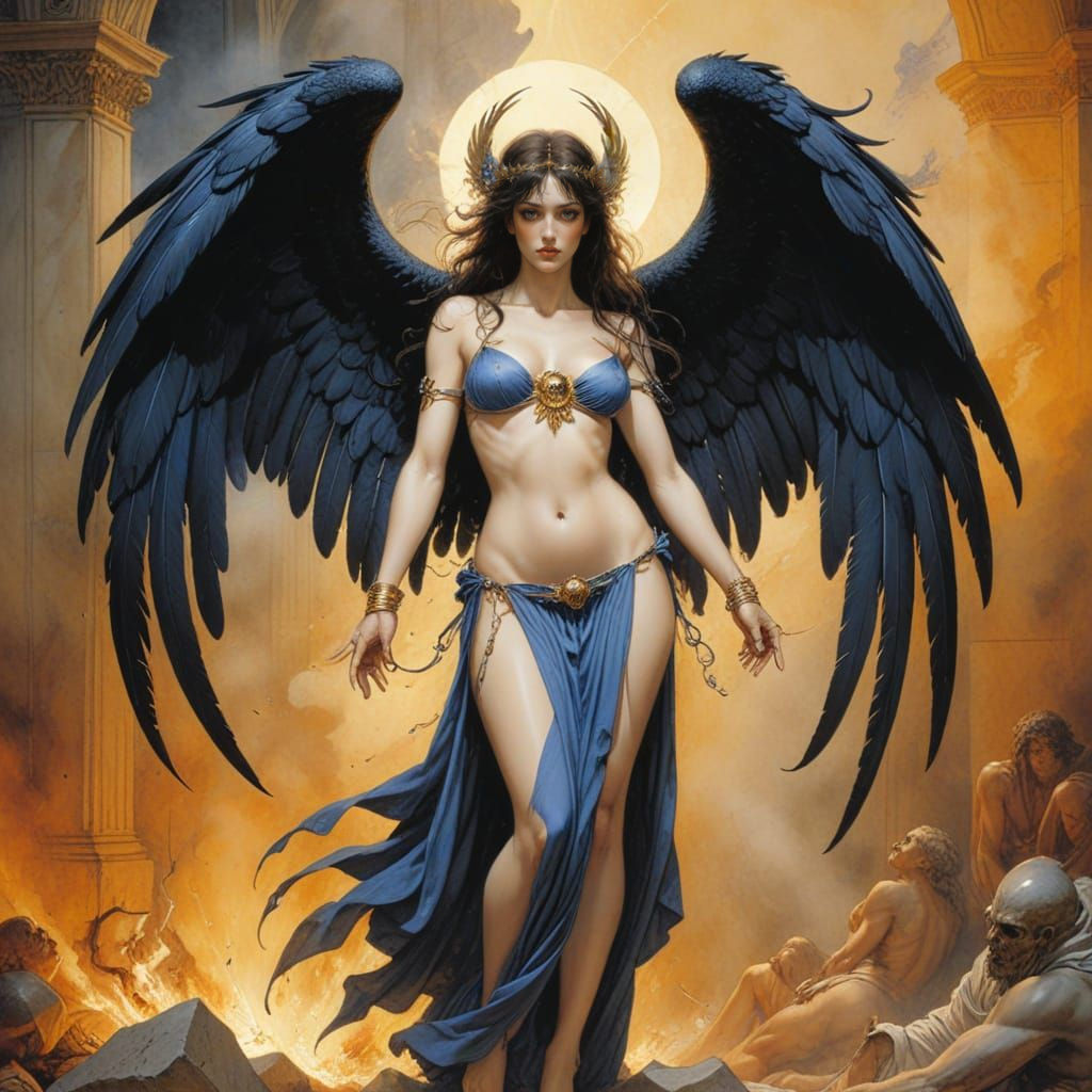 Dark Fantasy Art of a Fallen Seraphim