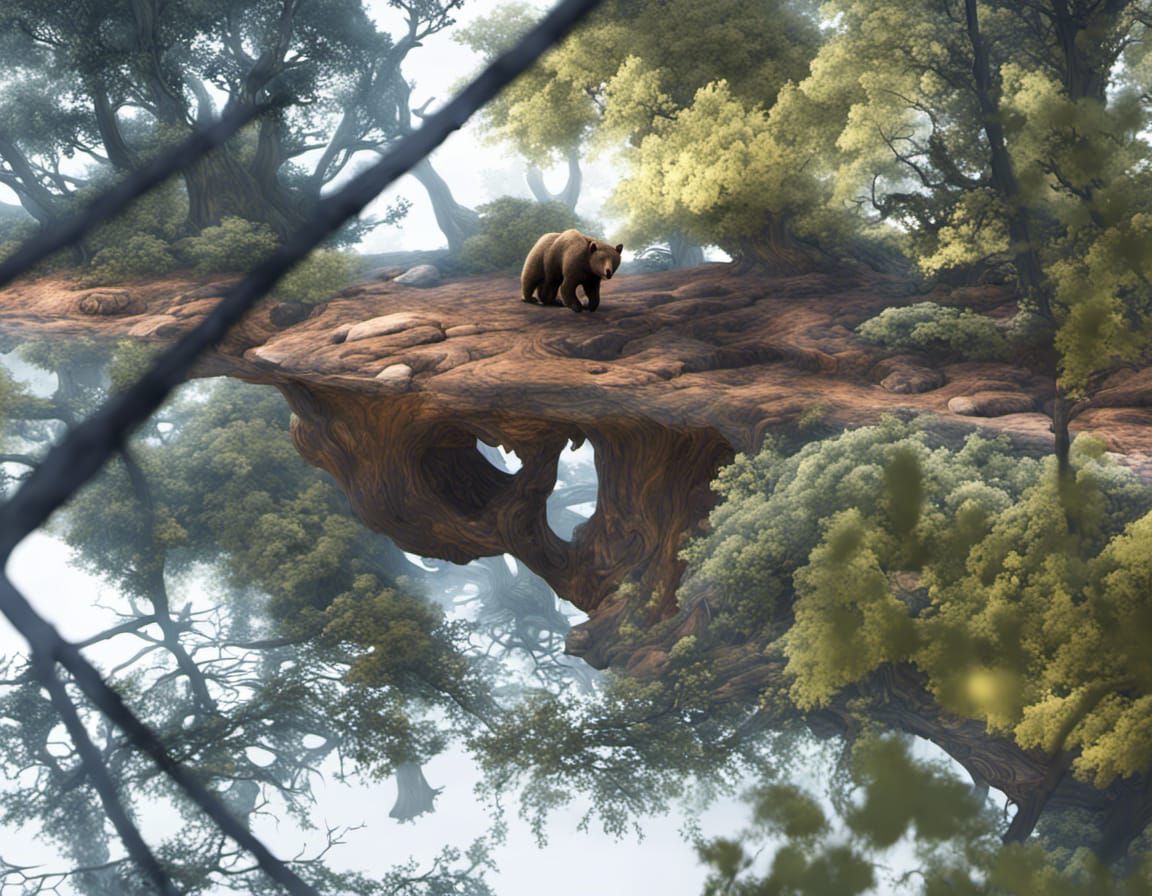 Detailed Bear Matte Painting in Fantasy Concept Art