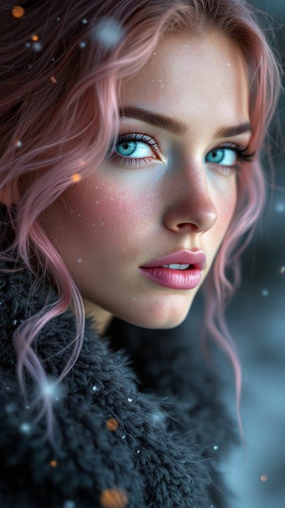 Aurora Goddess in Vibrant Colors, 32K Portrait