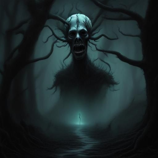 Eerie Wendigo Haunting an Eldritch Forest