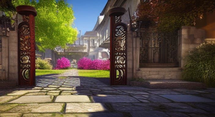 Lift the Square Stone Over the Fence in Vibrant, High-Contra...