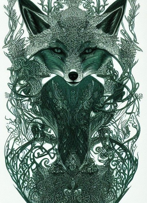 Sinister Fox: Spirit of Mischief in Celtic Engraving