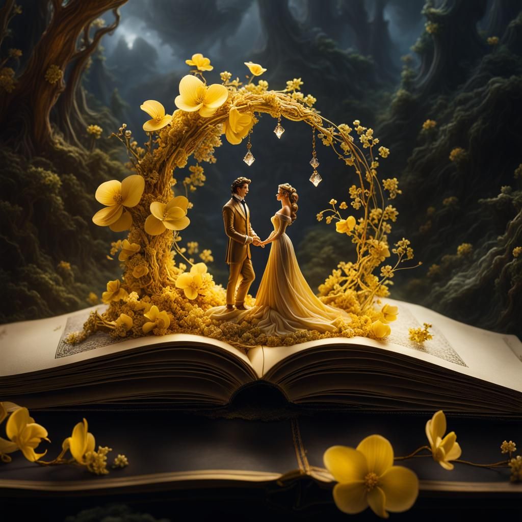 Miniature Couple Emerges From Photo Book in Detailed Fantasy