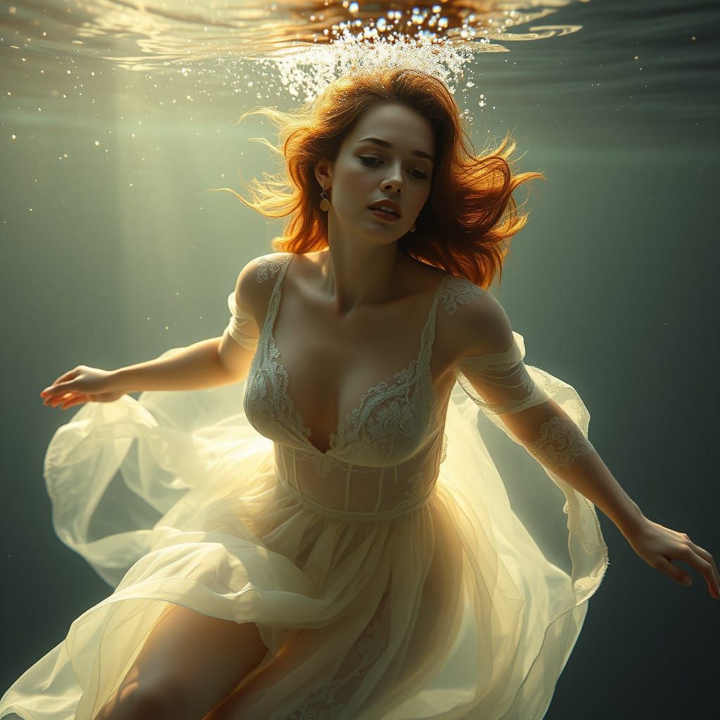 Surreal Mermaid in Futuristic Realism Style