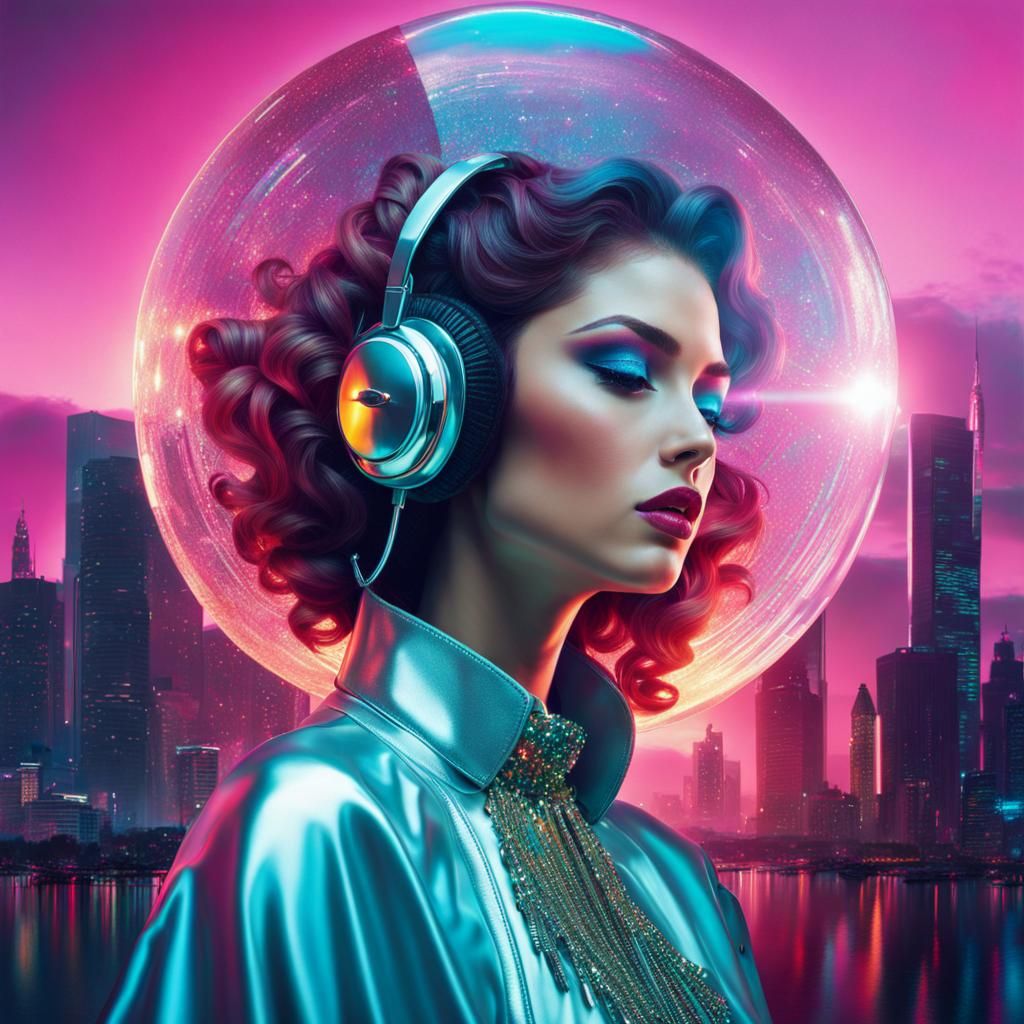 Cyberpunk Portrait with Double Exposure Effect