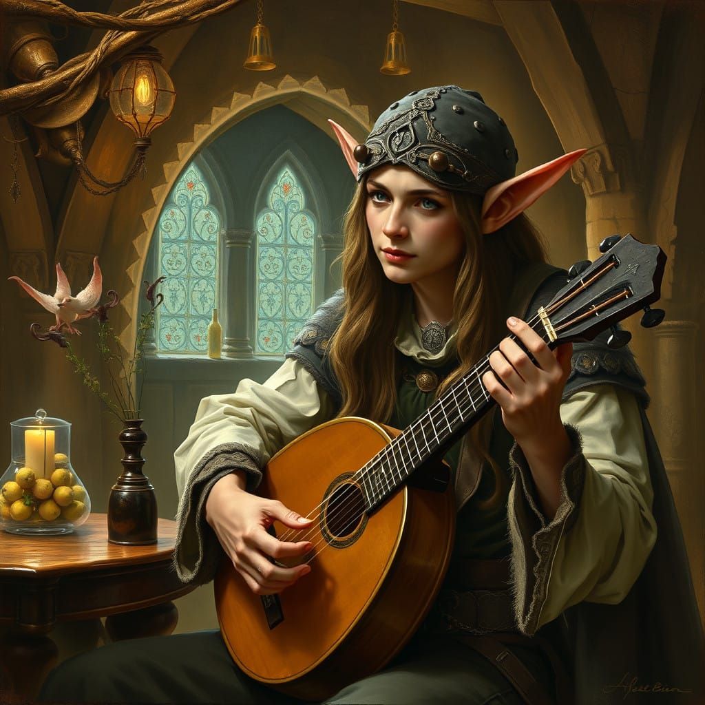 Dreamlike Tavern Scene in Whimsical Fantasy Style