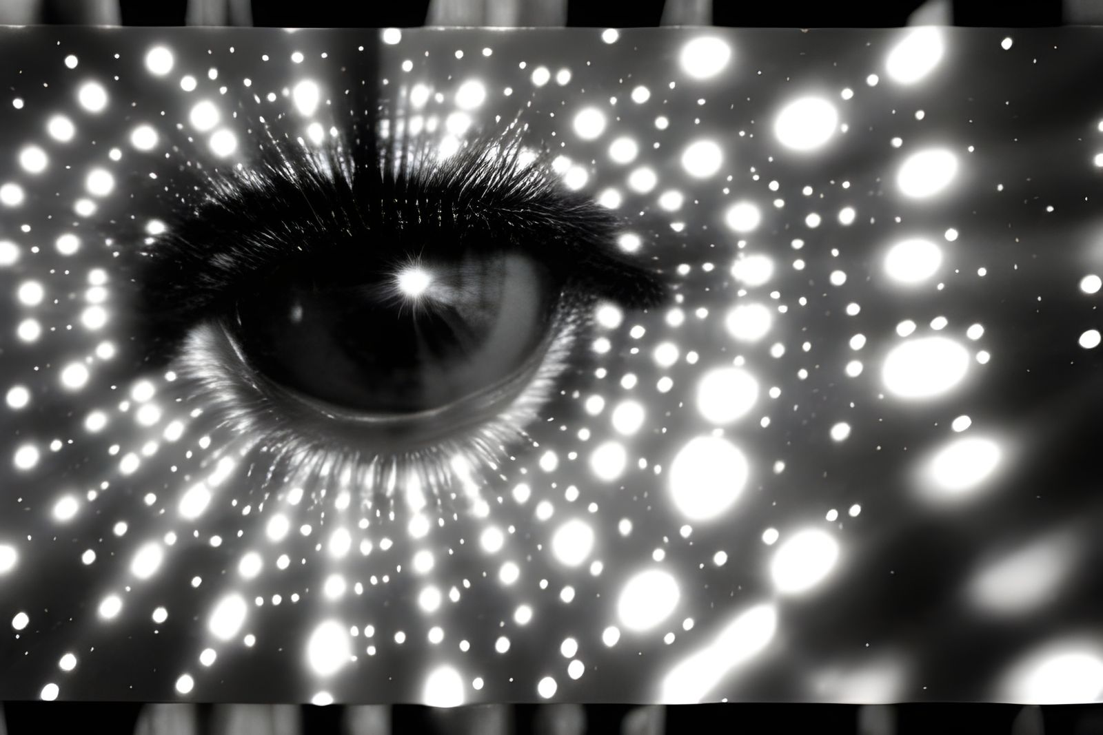 Monochrome Crystal Matrix with Refracted Light