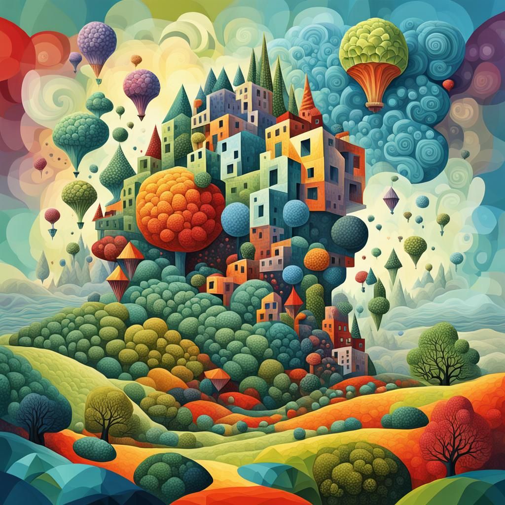 Surreal Cubist Dreamscape