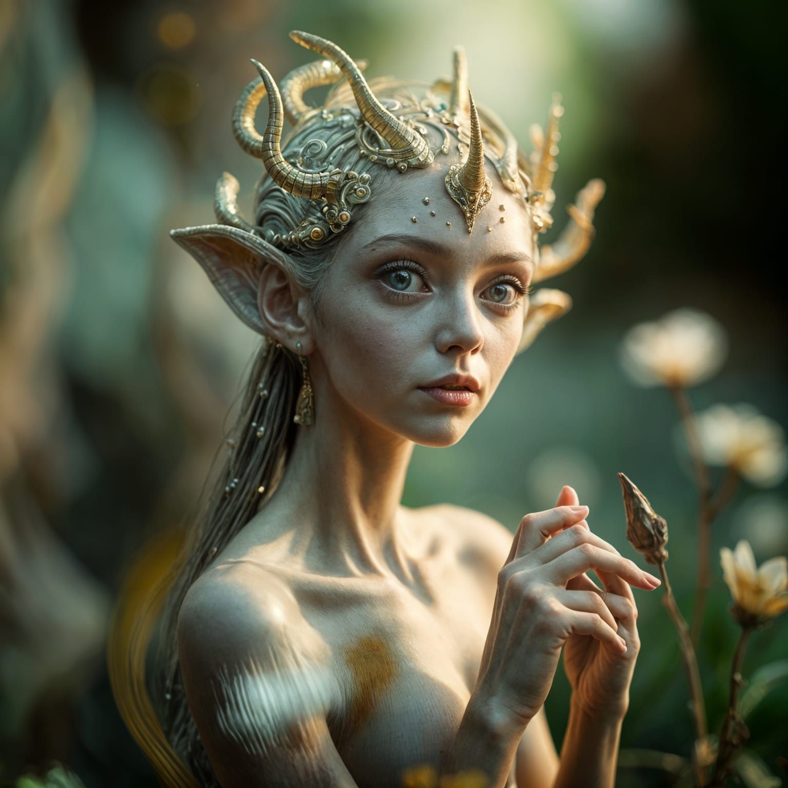 Ethereal Siren Emerges in Dreamlike Light