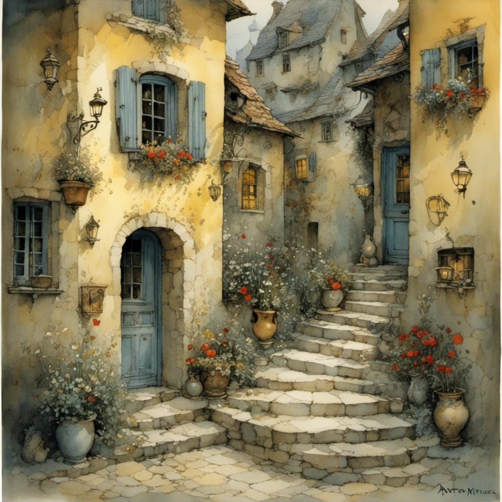 Enchanting Golden World in Nostalgic Style