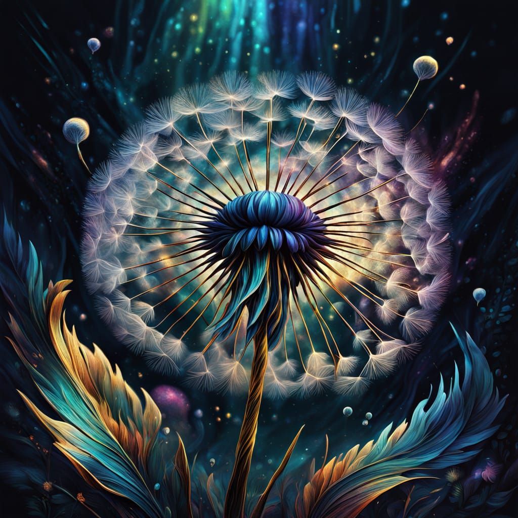 Dazzling Cosmic Dandelion Blooms
