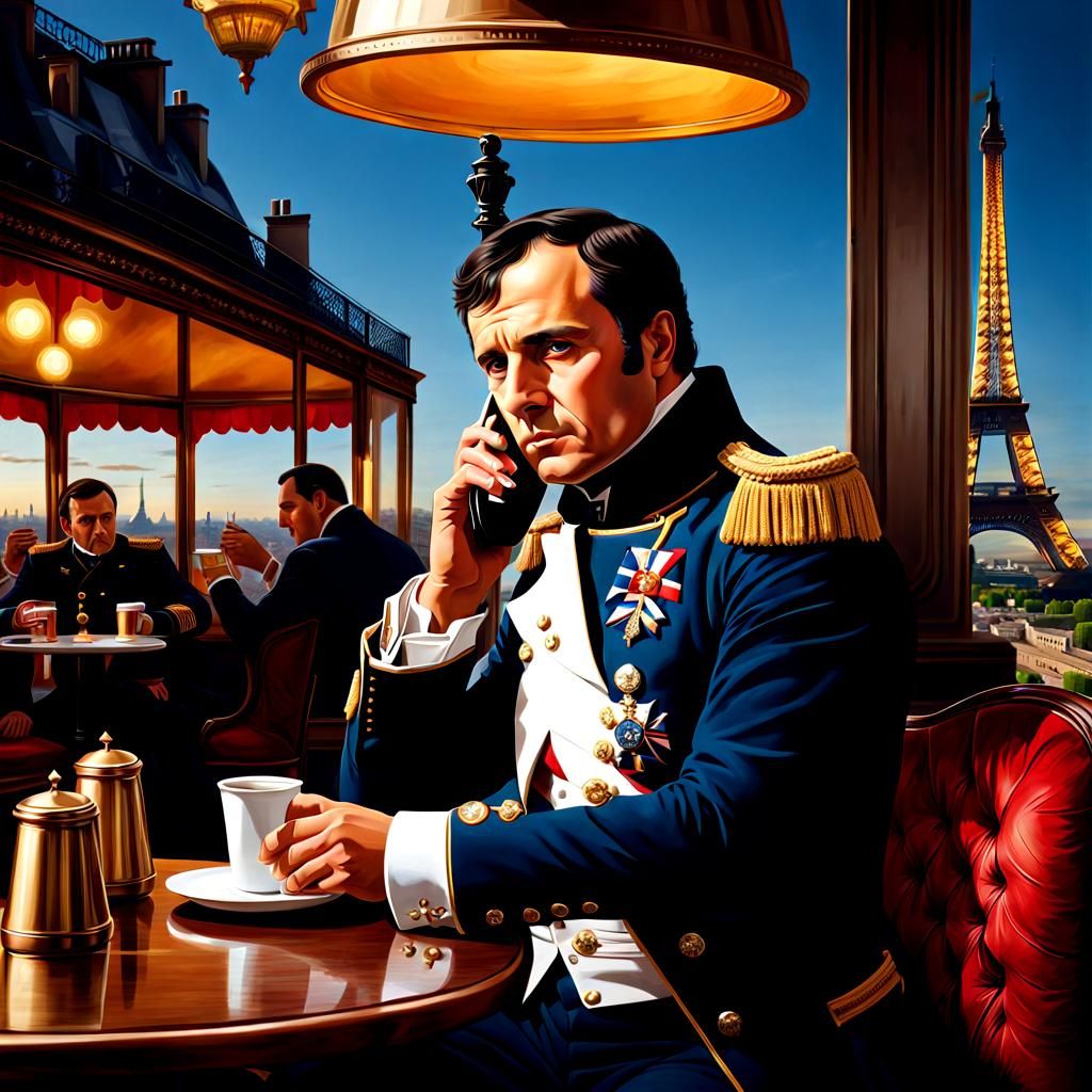 Napoleon Bonaparte Using a Cell Phone