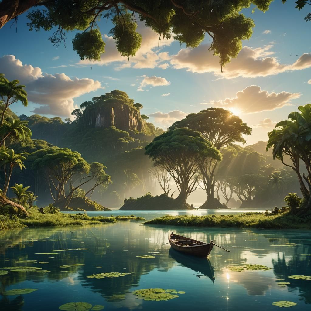 Madagascar Lagoon: Tranquil Boat in Tropical Paradise