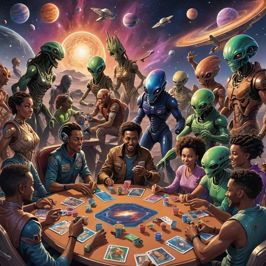 Extraterrestrial Card Game on Alien Planet
