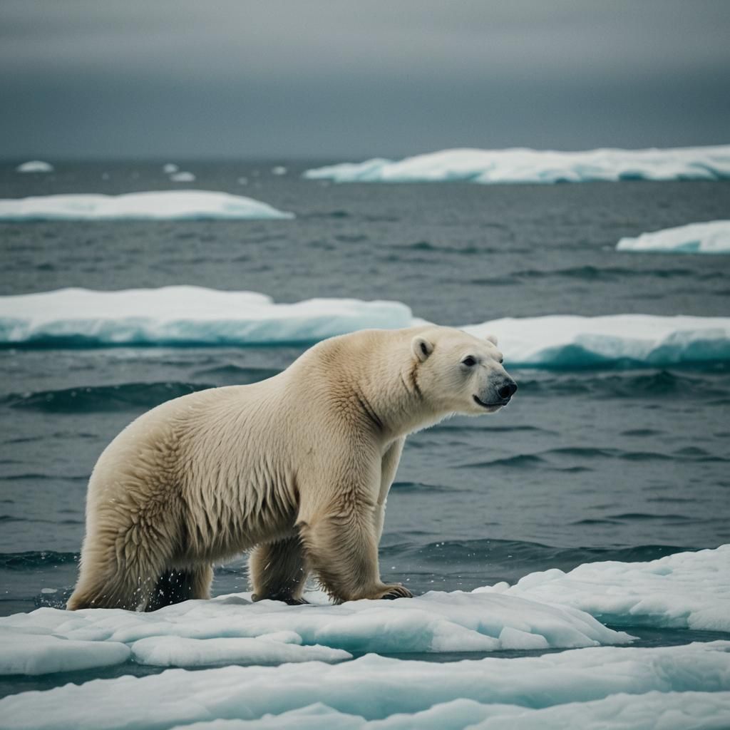 Dramatic Polar Bear Portrait in the Bering Sea