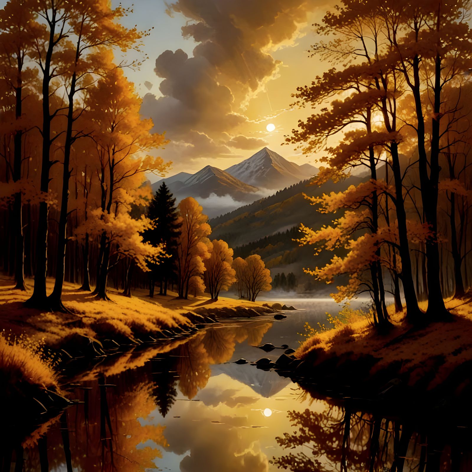 Morning Sunlight Dances Through Golden Hills in Misty Yellow...