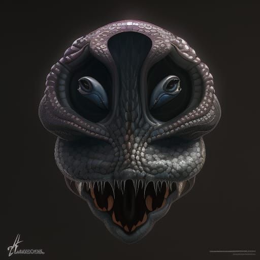 Metallic Brain Demon: Intricate Digital Concept Art