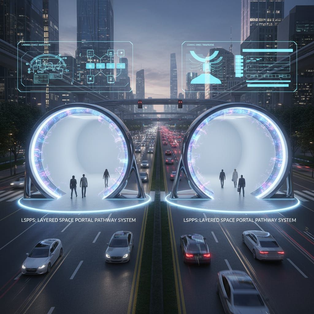 Layered Space Portal Pathway System for Safe Crossing