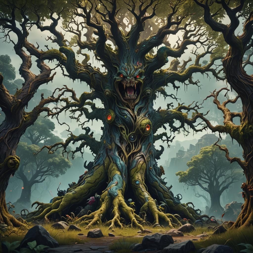Tree Monster in Detailed Matte Painting