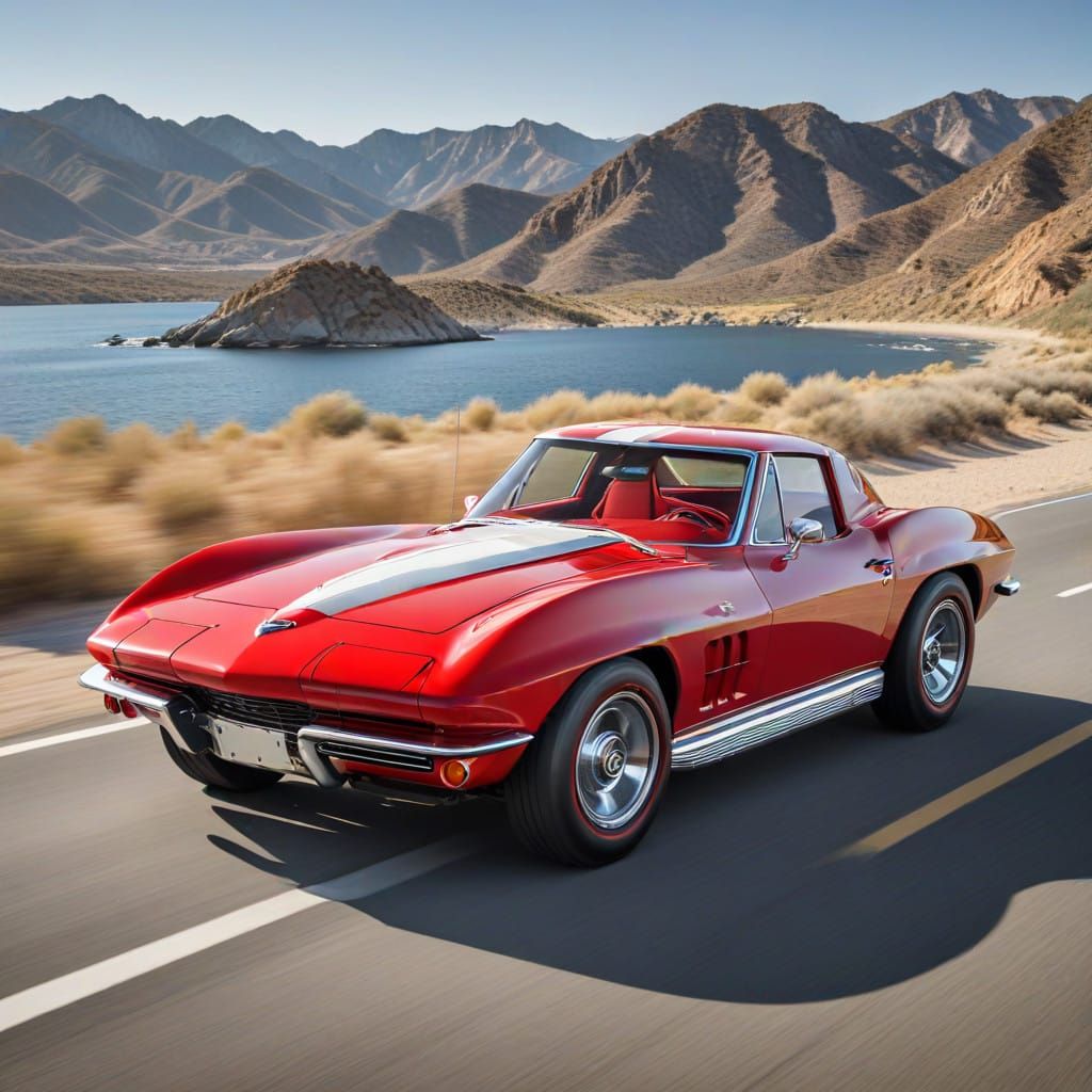 Bold Pop Art Chevrolet Corvette in Vibrant Reds