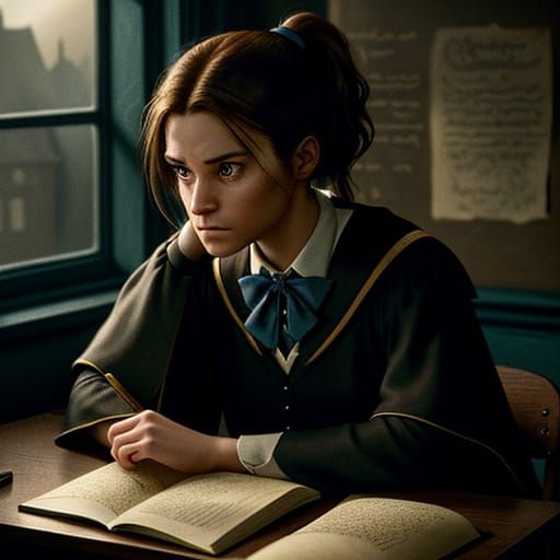 Dramatic Film Still of Ravenclaw Student