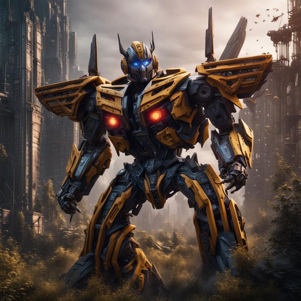 Detailed Transformer Matte Painting in 8K Resolution