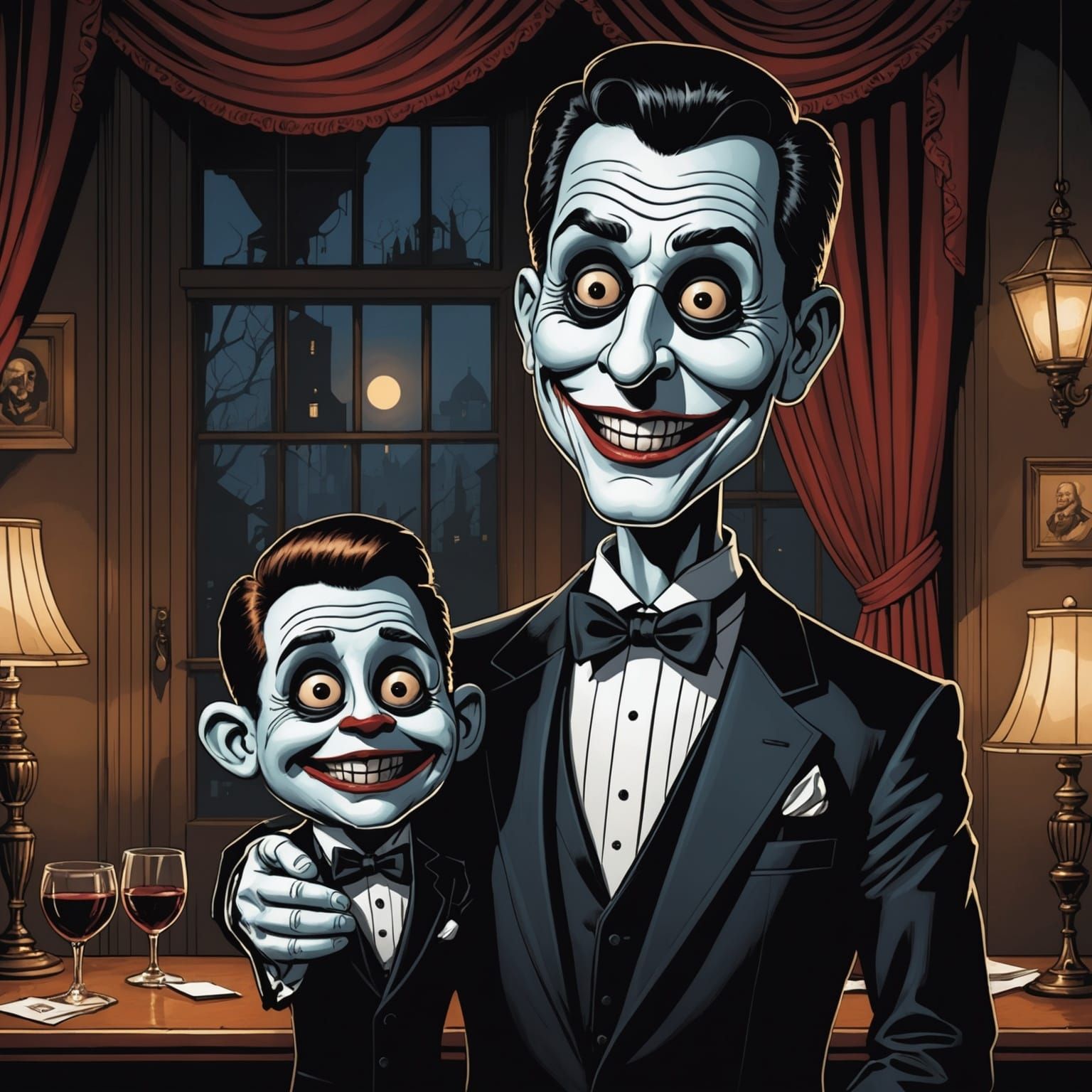 Horror Ventriloquist Puppet in Comic Book Art
